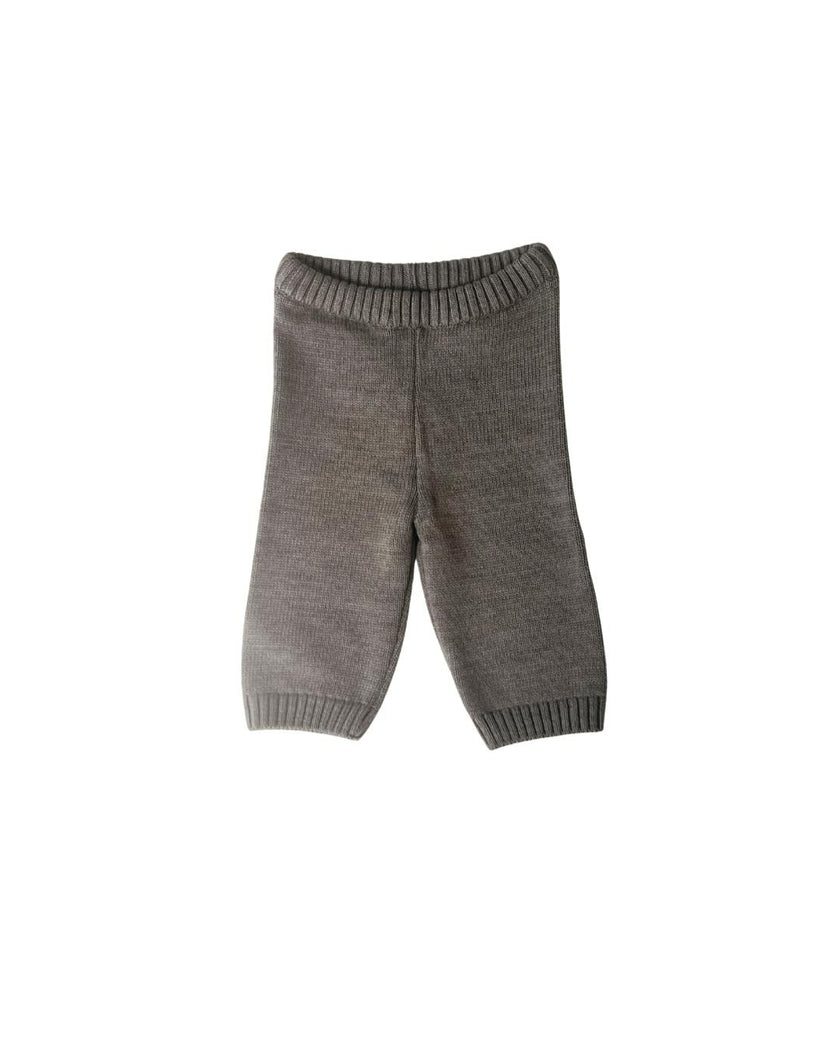 Merino Wool Joggers in Heather Brown