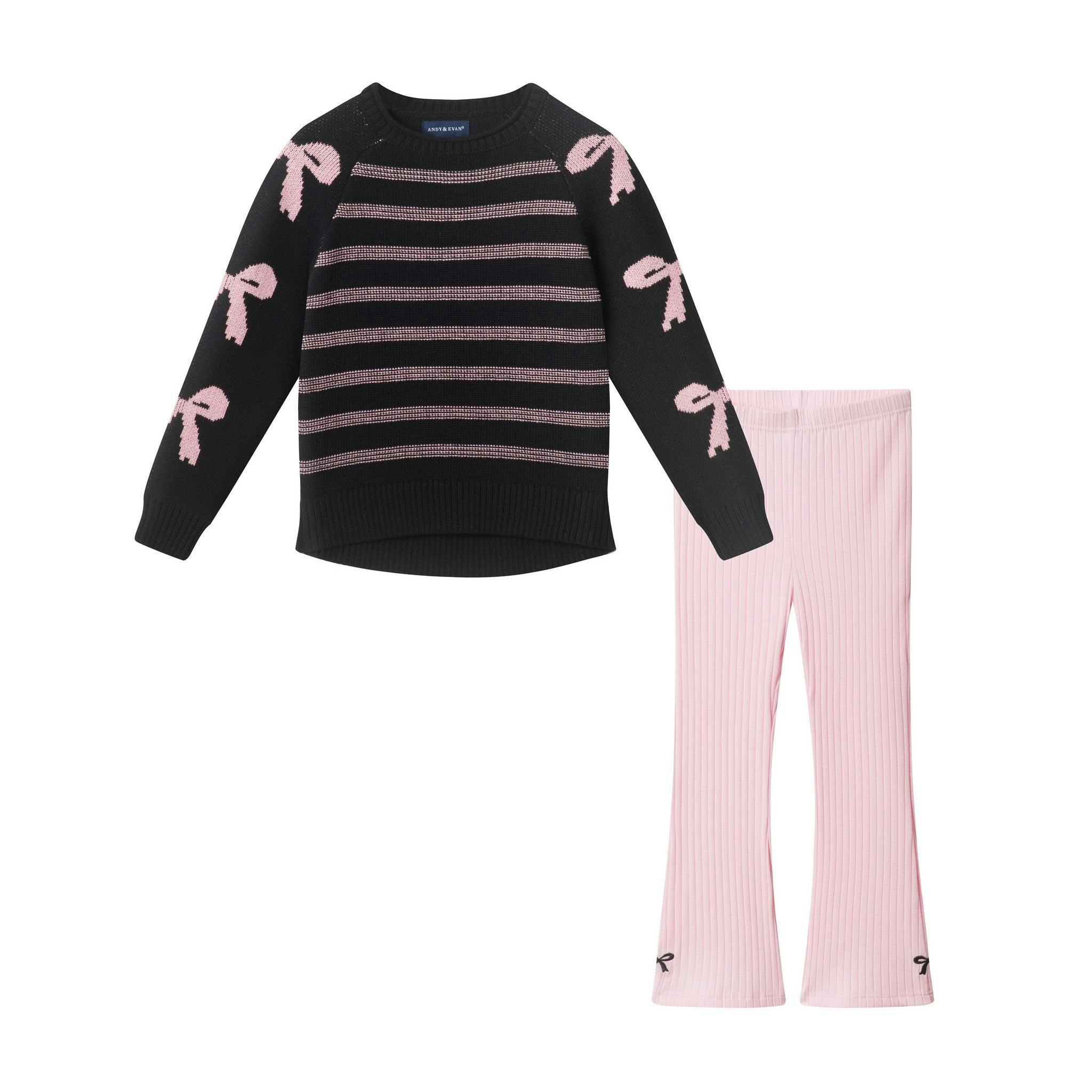 Girls Sweater & Flare Legging Set | Bows on Bows