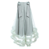 Green Violeta Sleeveless Ruffle Overlay Dress