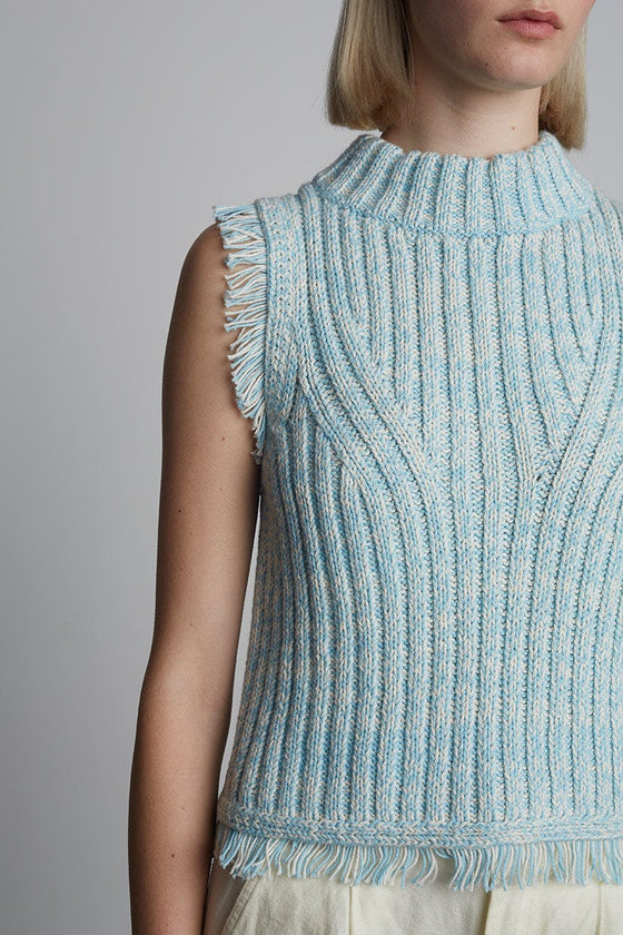 BRIA TANK | IVORY/ROBIN EGG BLUE TWEED