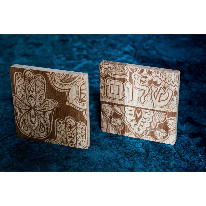 Yiddishkeit Printed Wood Block Shalom