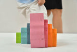 Wooden Mountain Rainbow Stacker | Montessori Stacking Blocks for Toddlers