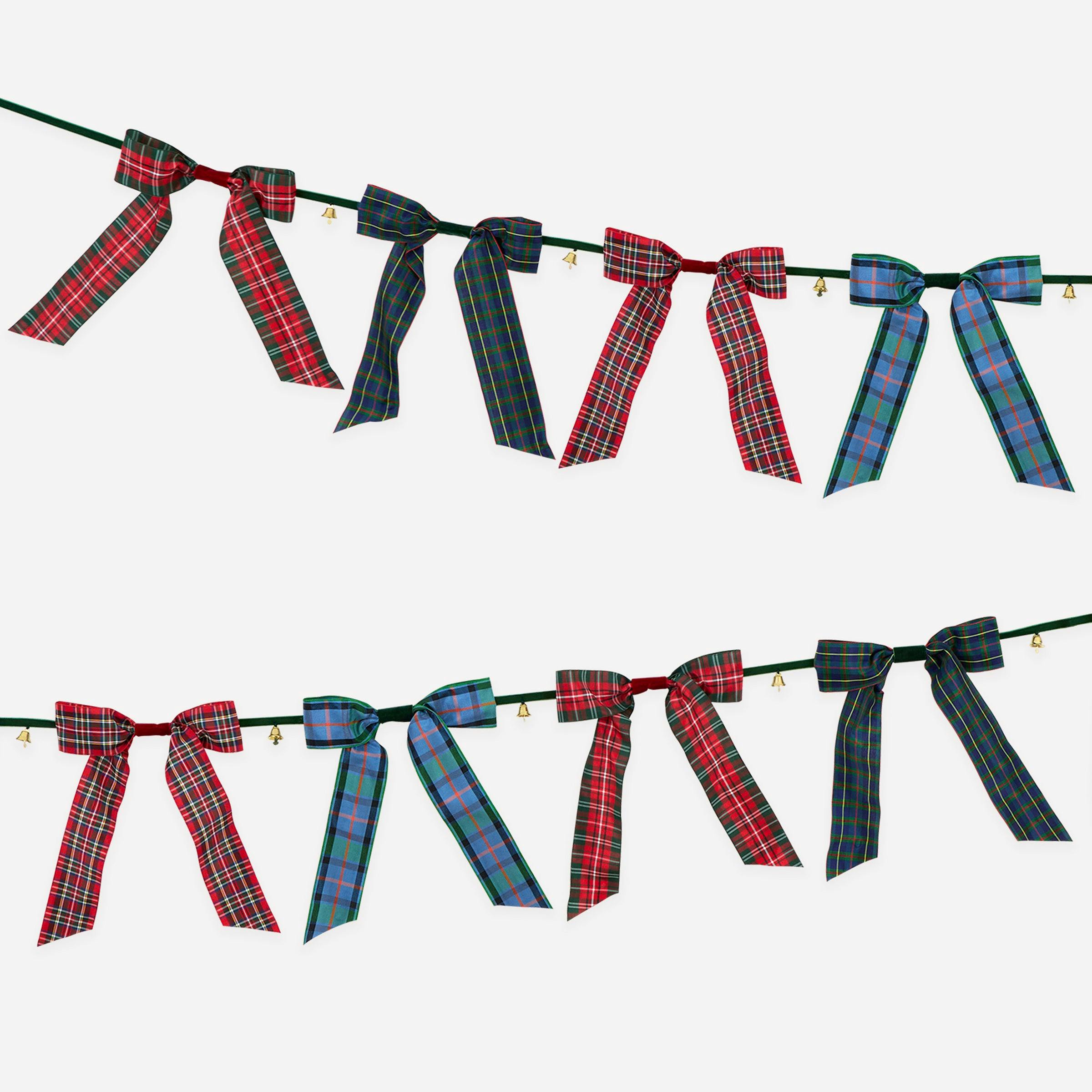 Plaid Bow Bell Garland