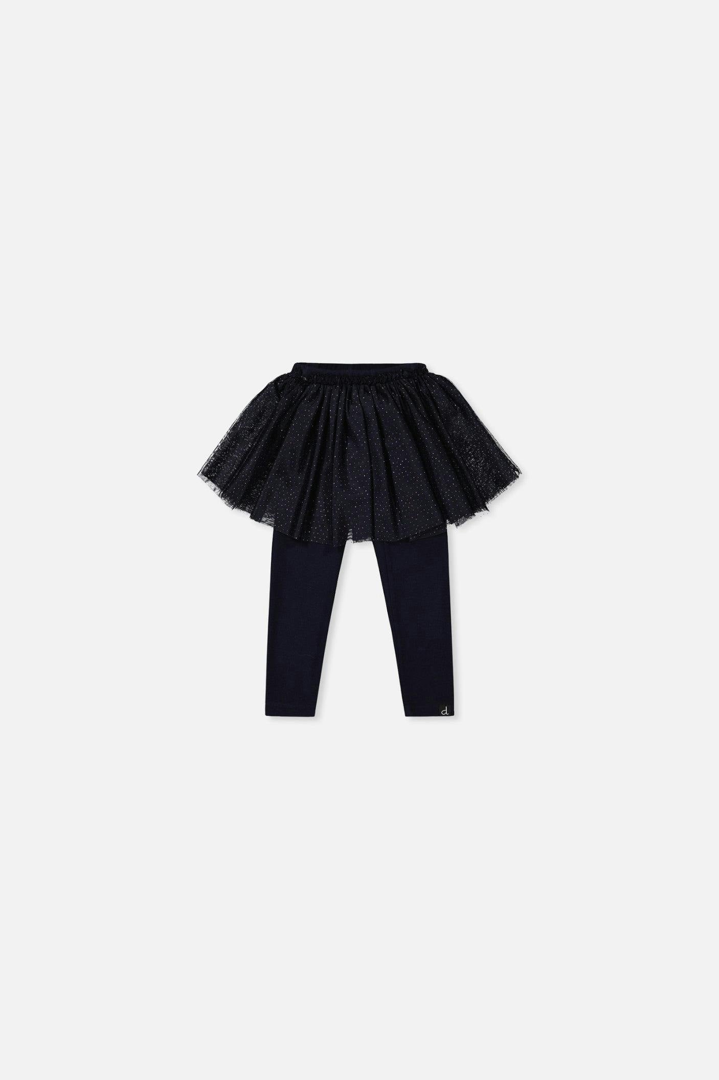 Baby Leggings With Integrated Tulle Skirt Dark Blue