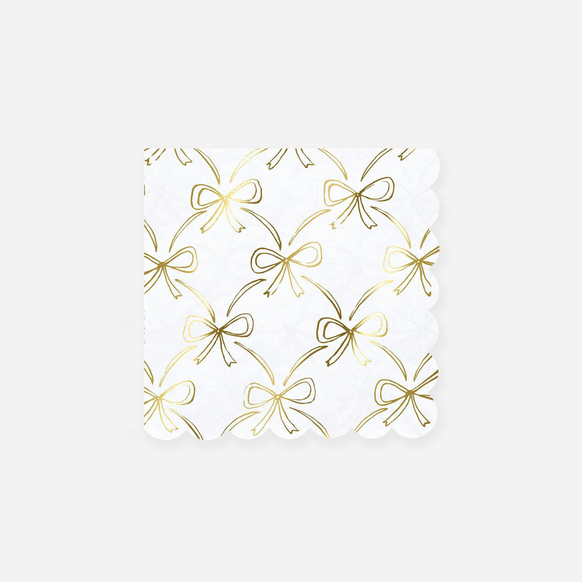 Gold Bow Small Napkins