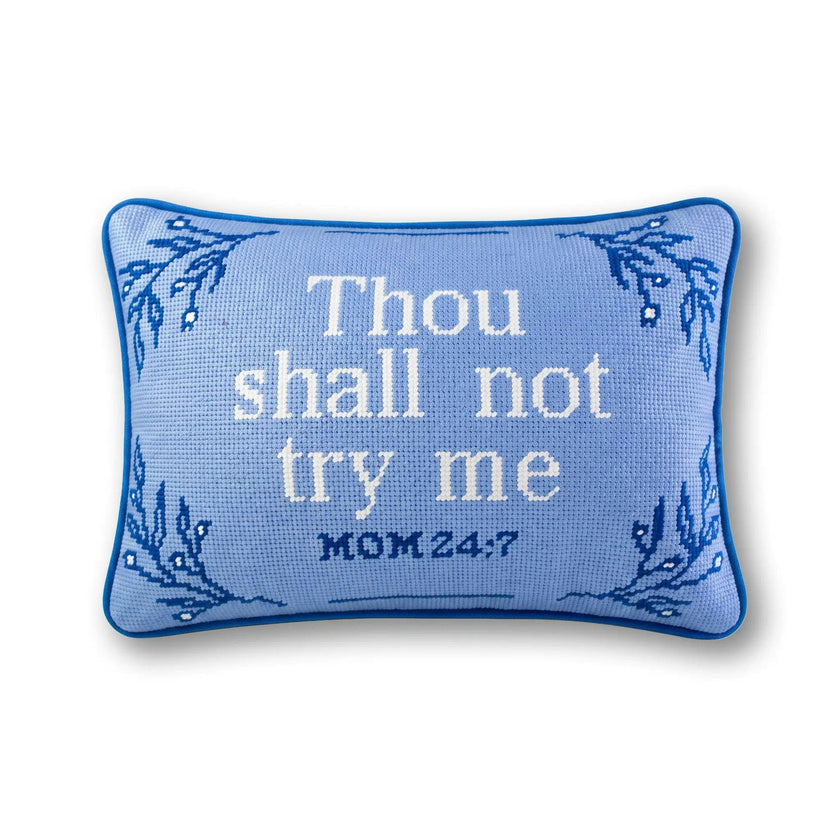 Try Me Needlepoint Pillow