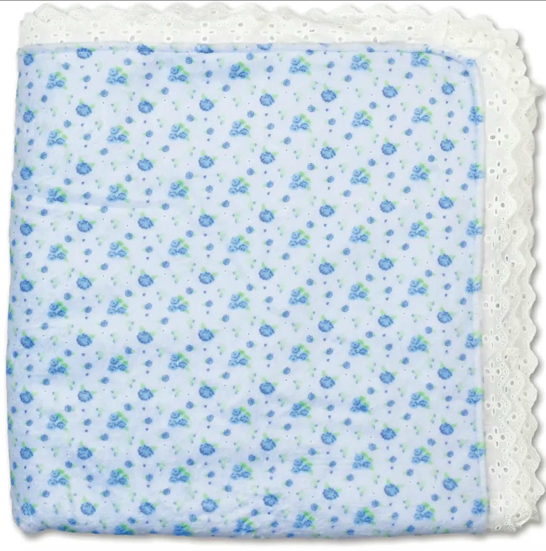 Blue Ditsy Plush Blanket