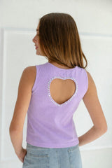 Lavender Crystal Heart Tank