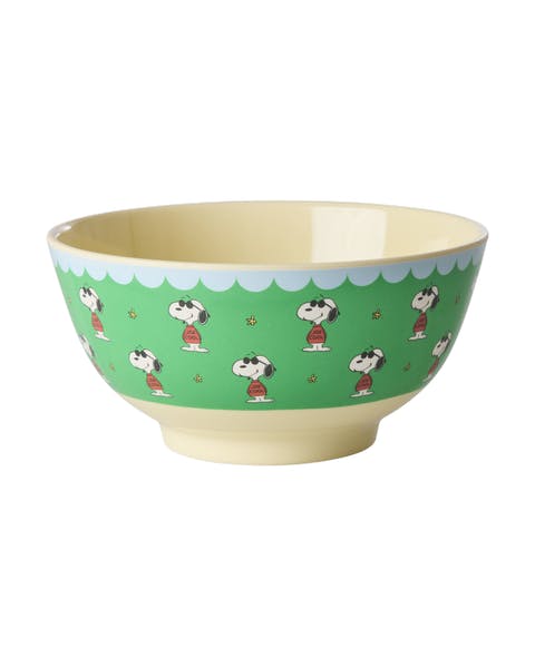 Medium Bowl - Green - Snoopy Print -