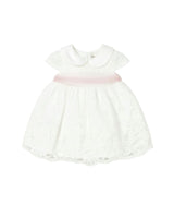 White Baby Dress With Embroidered Skirt