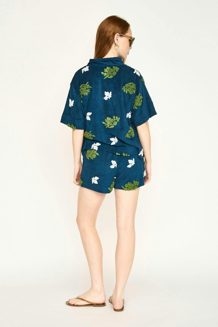 Colima Terry Short in Adriatic Fig