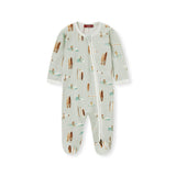 Vintage Surf Bamboo Zipper Footed Romper