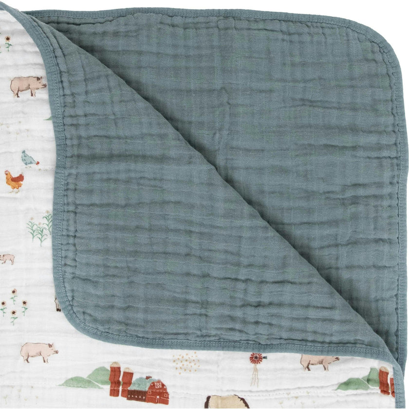 Original Cotton Muslin Quilt - Farmyard