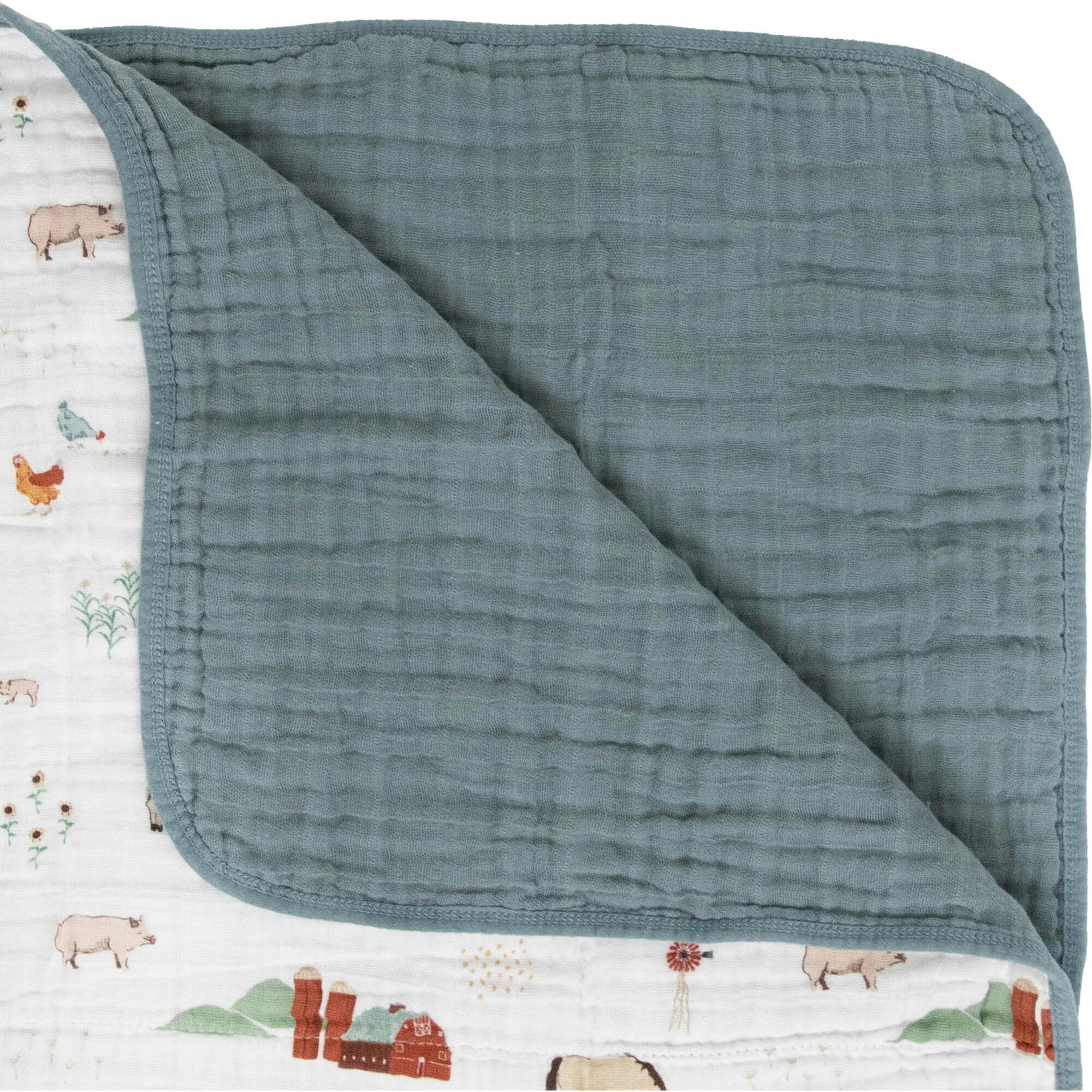 Original Cotton Muslin Quilt - Farmyard