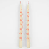 Pink Swirl Taper Candles