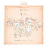 Crystal Ribbon Flowerbed Hair Comb
