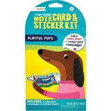 Tiny Tadas! Note Cards and Sticker Set - Playful Pups - 6 Cards Envelopes