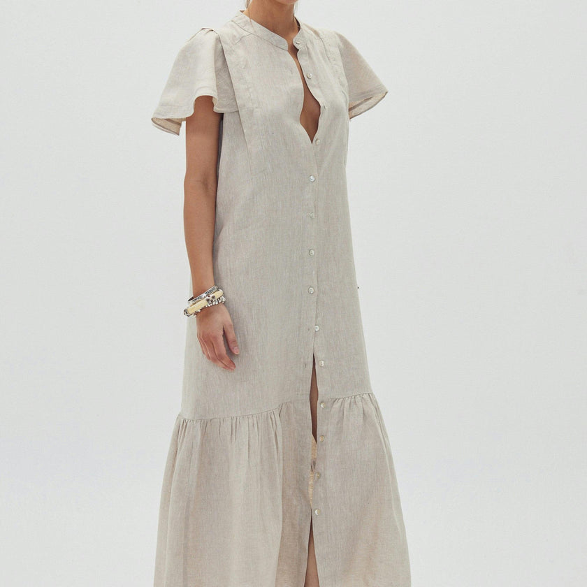 Willow Linen Dress - Natural