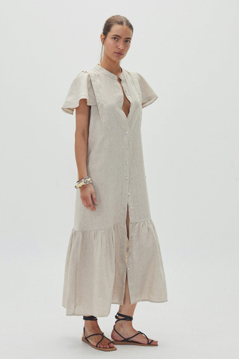 Willow Linen Dress - Natural