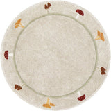 Chanterelle & Morel Mushrooms Round Washable Rug