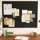 Large Felt Bulletin Board - Stylish 35" x 47" Cork Board Alternative for Office & Wall Decor - 12 Adhesive Tiles w/Golden Pins to Display Your Photos
