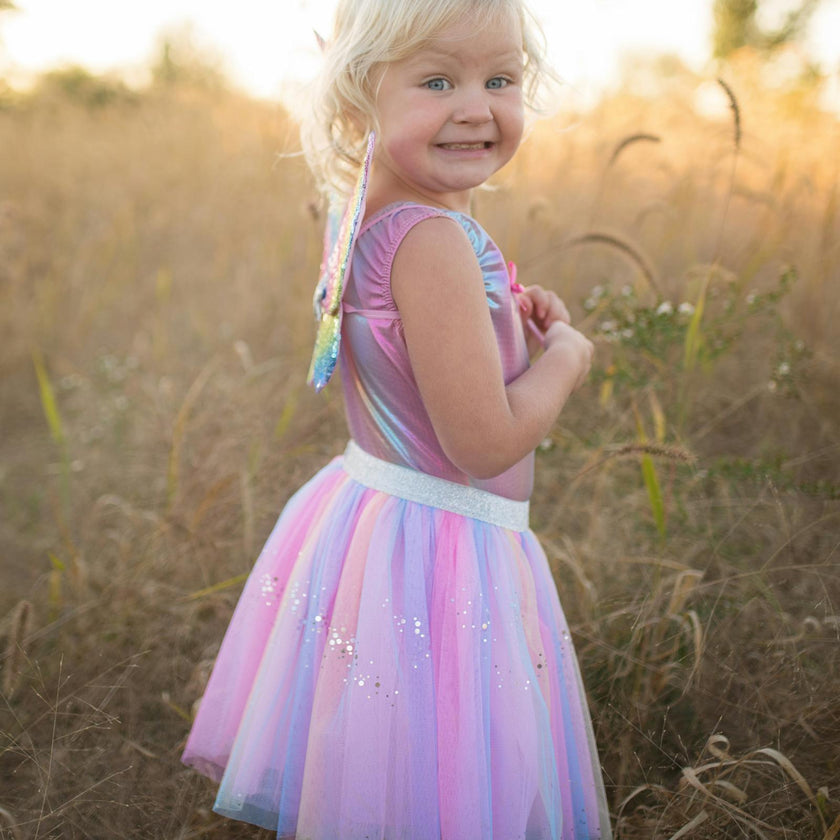 Rainbow Sequins Skirt w/Wings & Wand Size 5/6