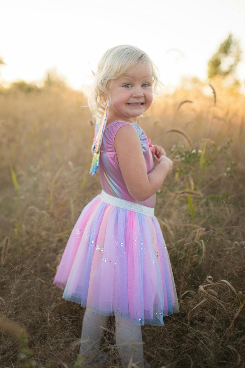 Rainbow Sequins Skirt w/Wings & Wand Size 5/6