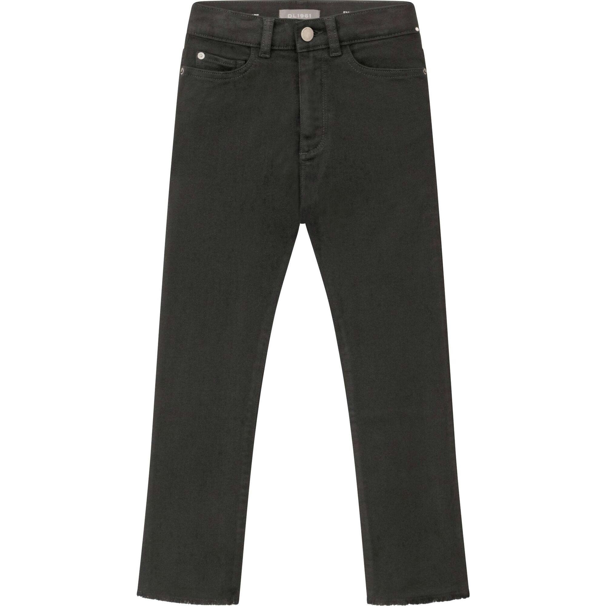 Emie Straight High Rise | Black Peached Raw