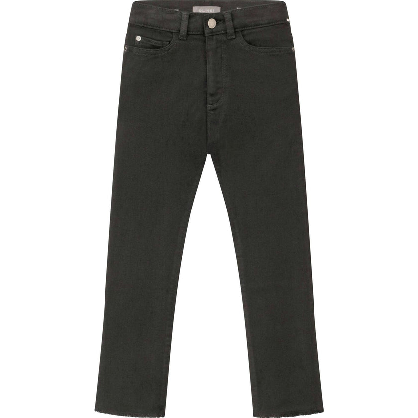 Emie Straight High Rise | Black Peached Raw