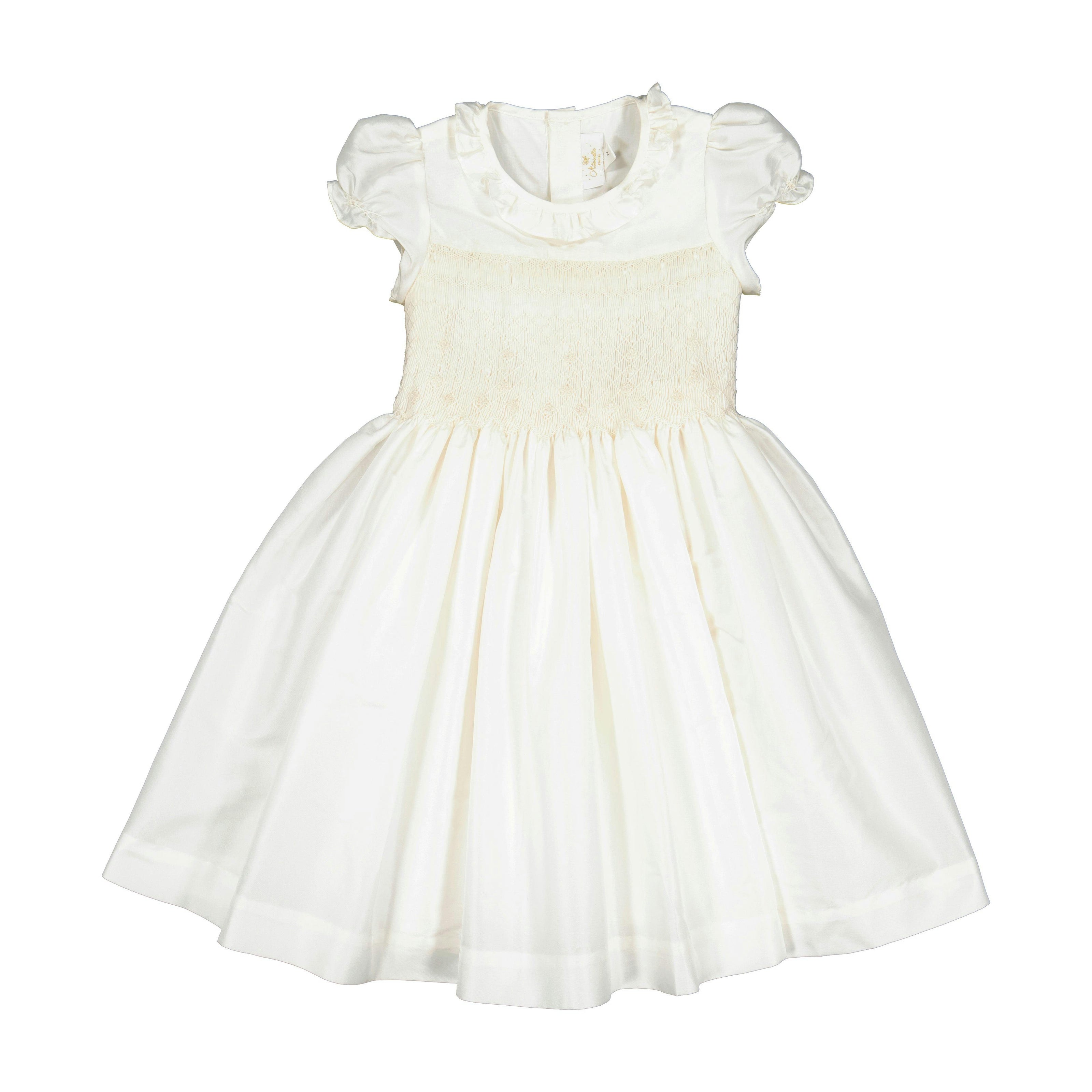 Colombe White Silk Ceremony Girl Dress