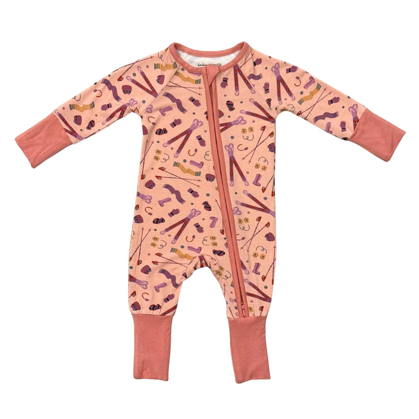 Baby Girl Long Sleeve Zip Romper in Girls Ski