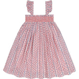 girls rosa vine smocked dress with flutter sleeves