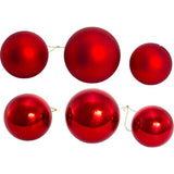 60-80MM Shiny and Matte Red Glass Ball Ornaments