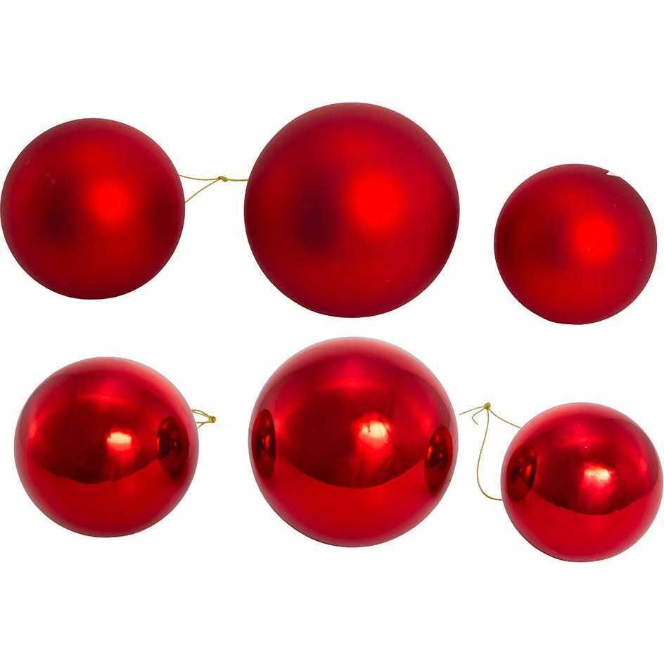 60-80MM Shiny and Matte Red Glass Ball Ornaments