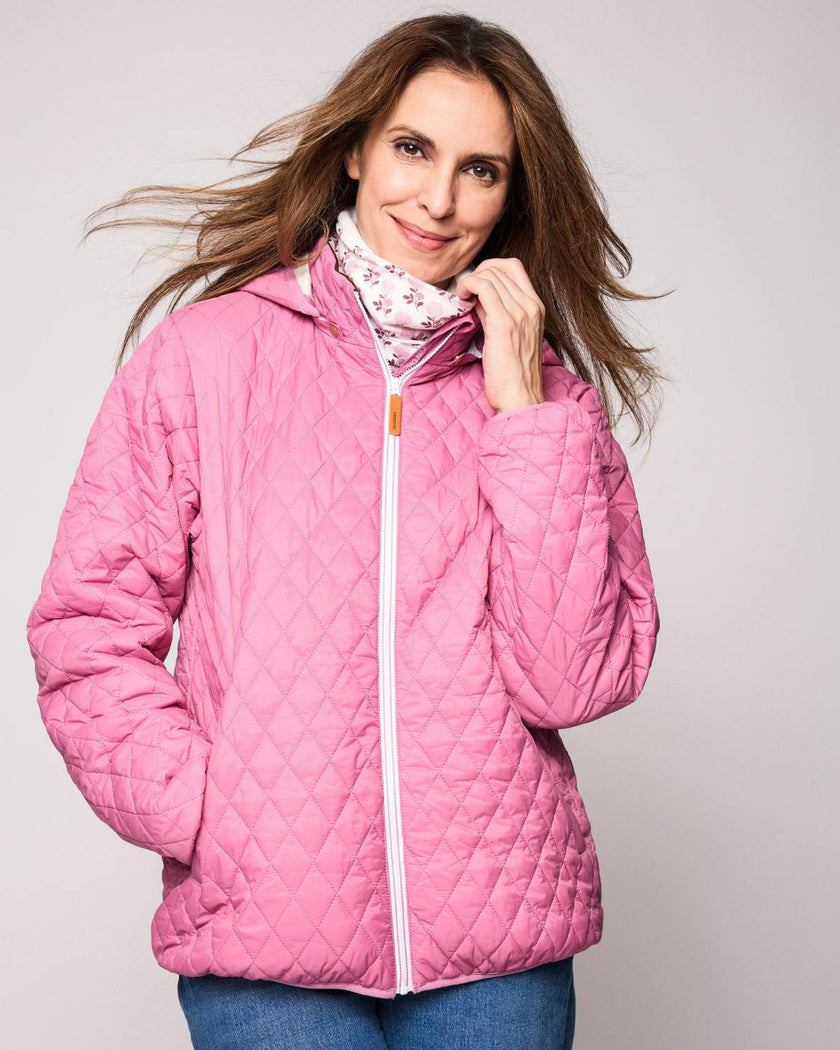 Women's Rose Pink Quilted Puffer Jacket