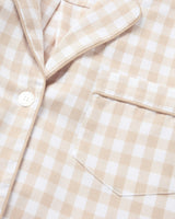 Women's Twill Pajama Set in Camel Gingham