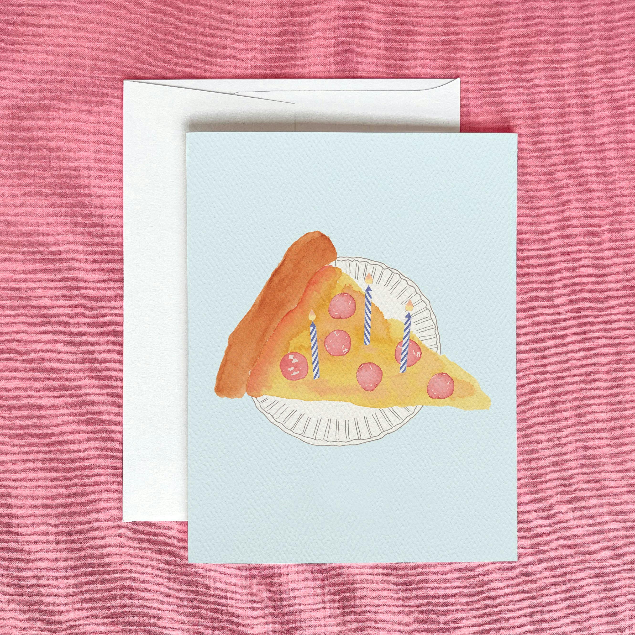 Pizza Slice Birthday Greeting Card