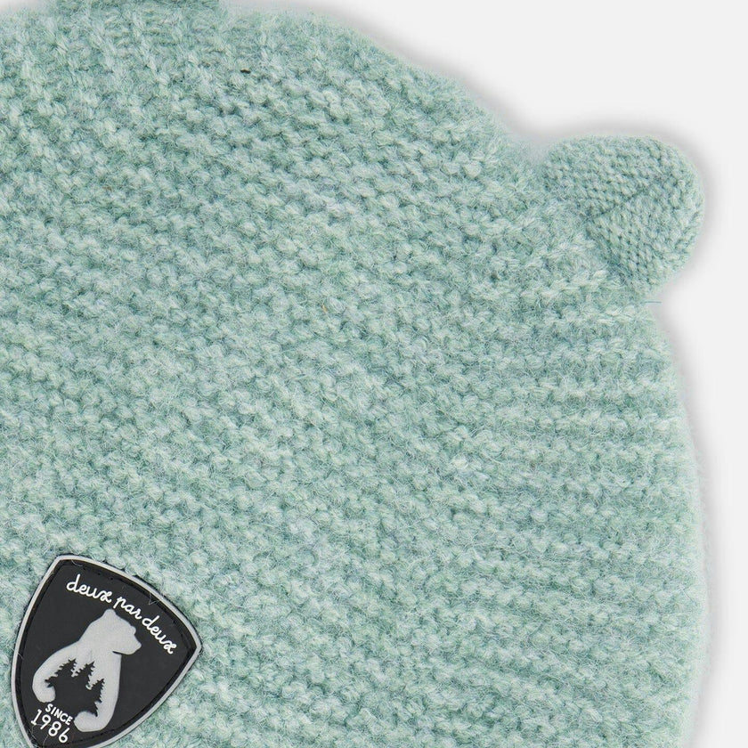 Knit Hat With Ears Green
