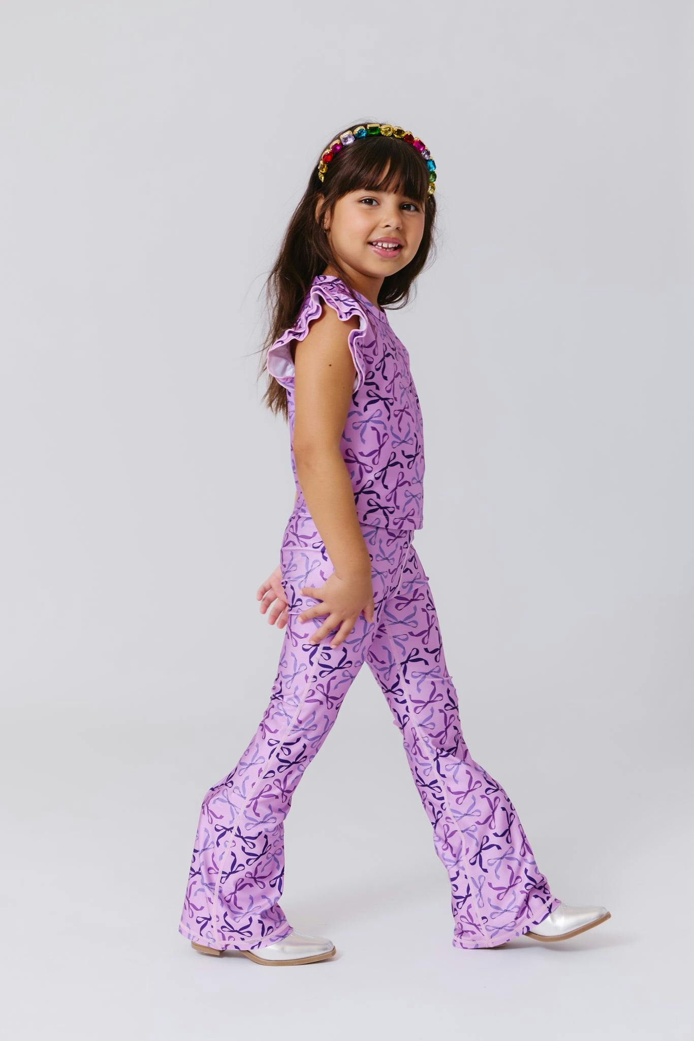 Girls Hi-Shine Flare Legging