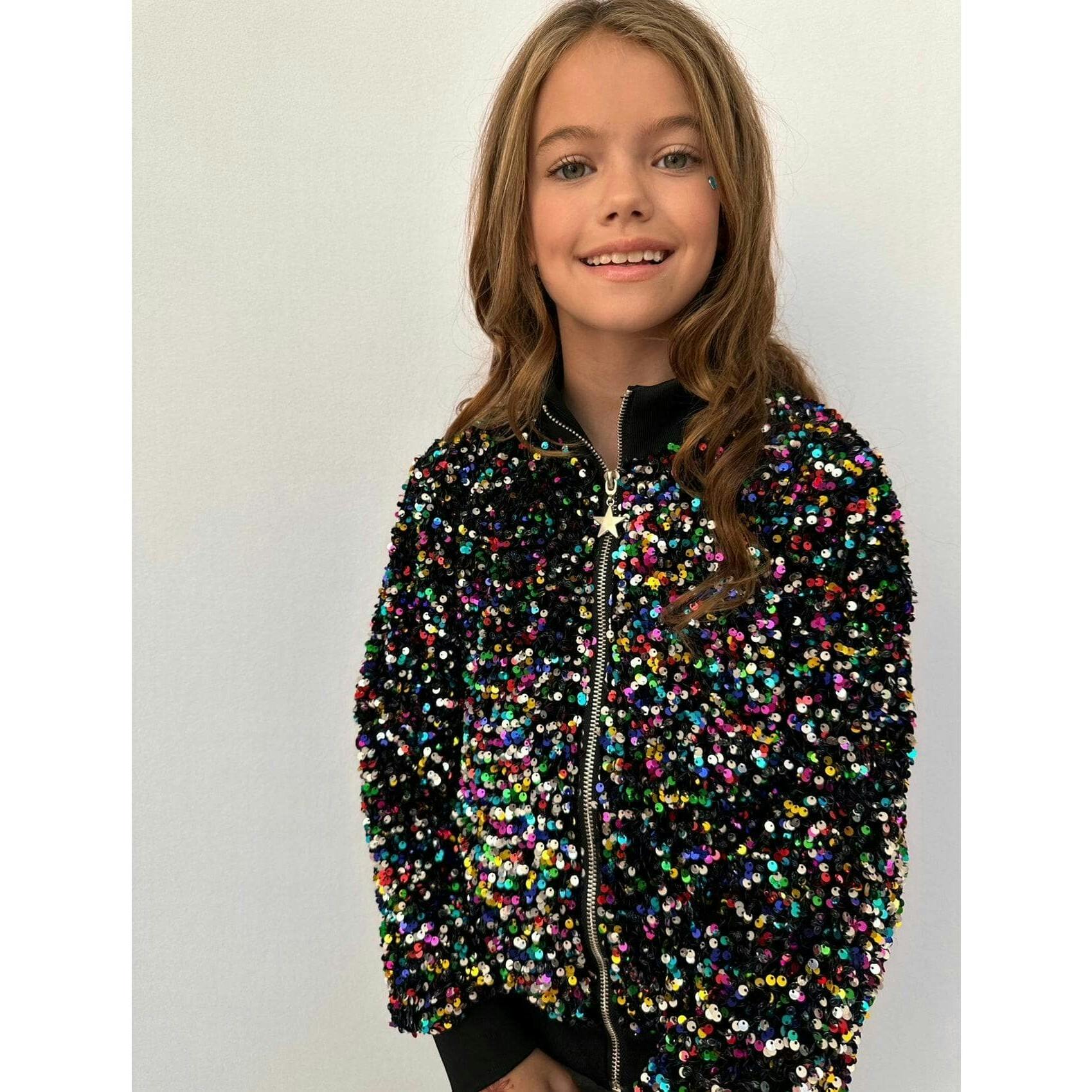 Shimmering Stardust Sequin Bomber