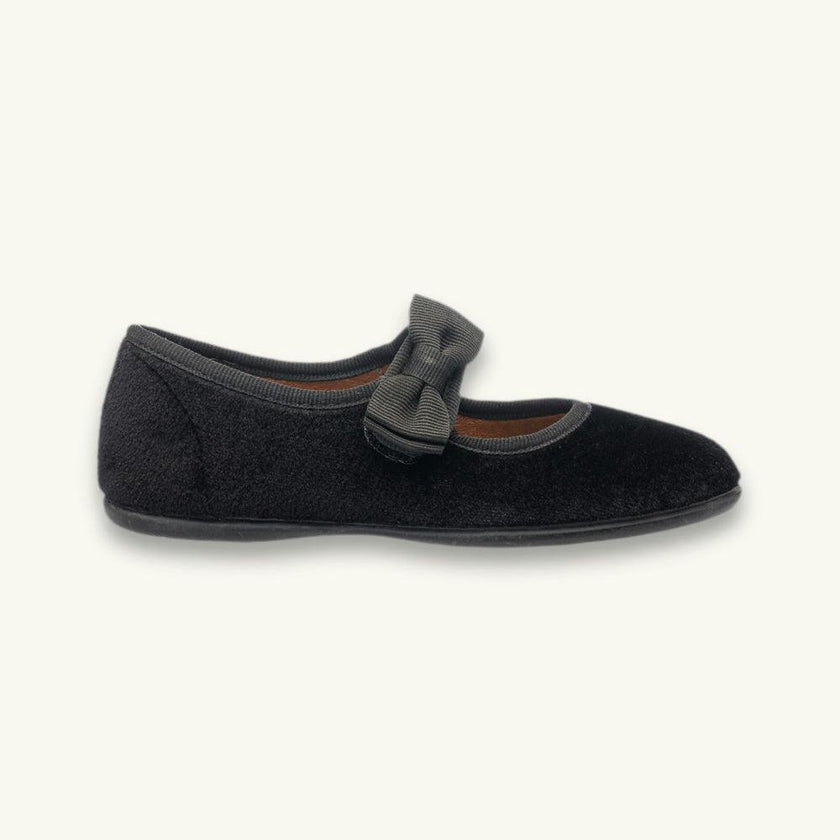 Velvet Bow Mary Jane | Black