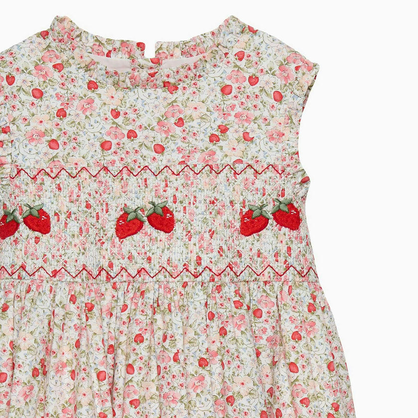 Strawberry Floral Smocked Dress