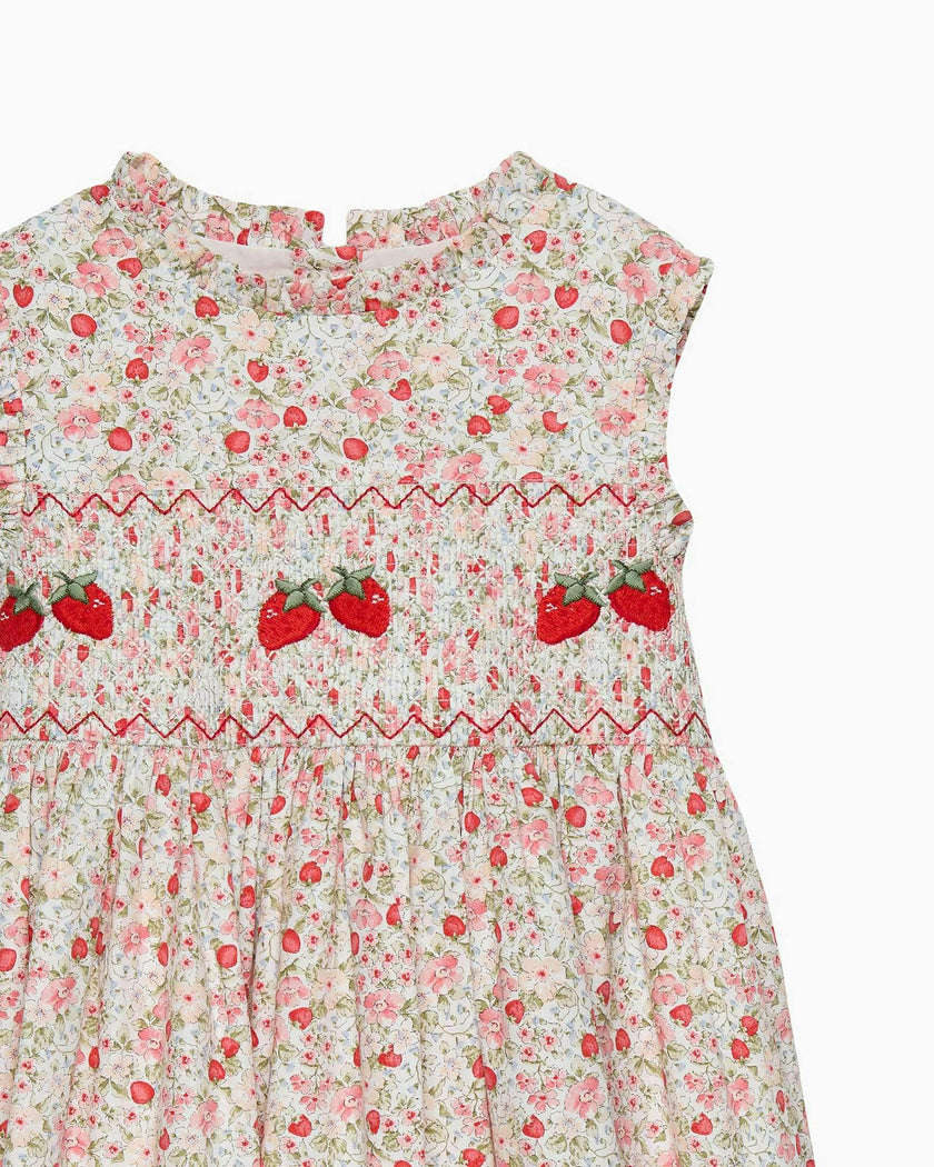 Strawberry Floral Smocked Dress