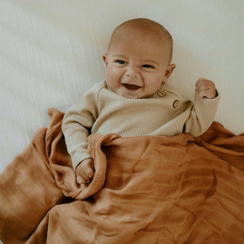 Deluxe Muslin Swaddle Blanket 2 Pack - Caramel