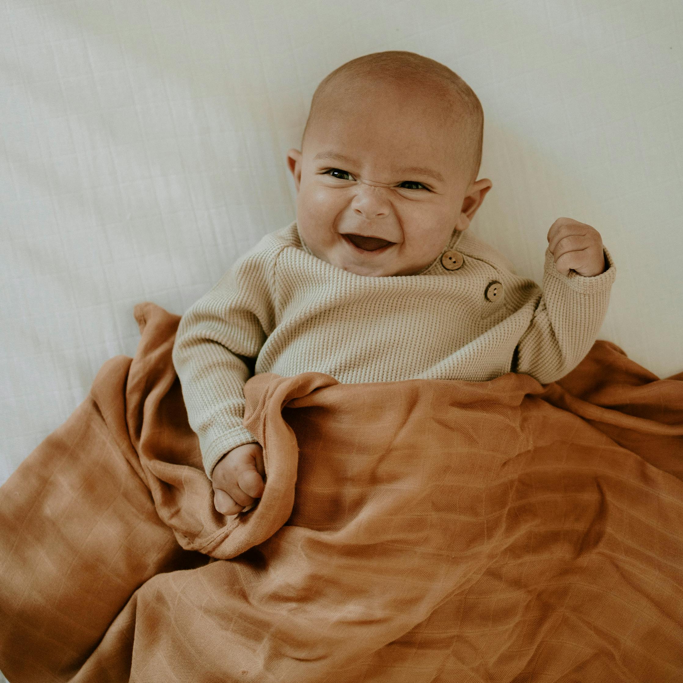 Deluxe Muslin Swaddle Blanket 2 Pack - Caramel