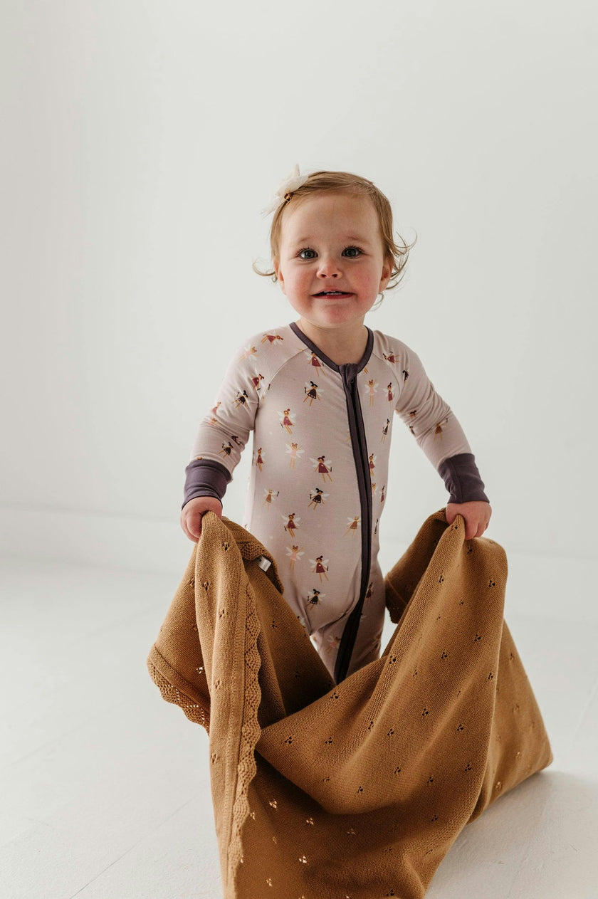 Knit Blanket in Camel