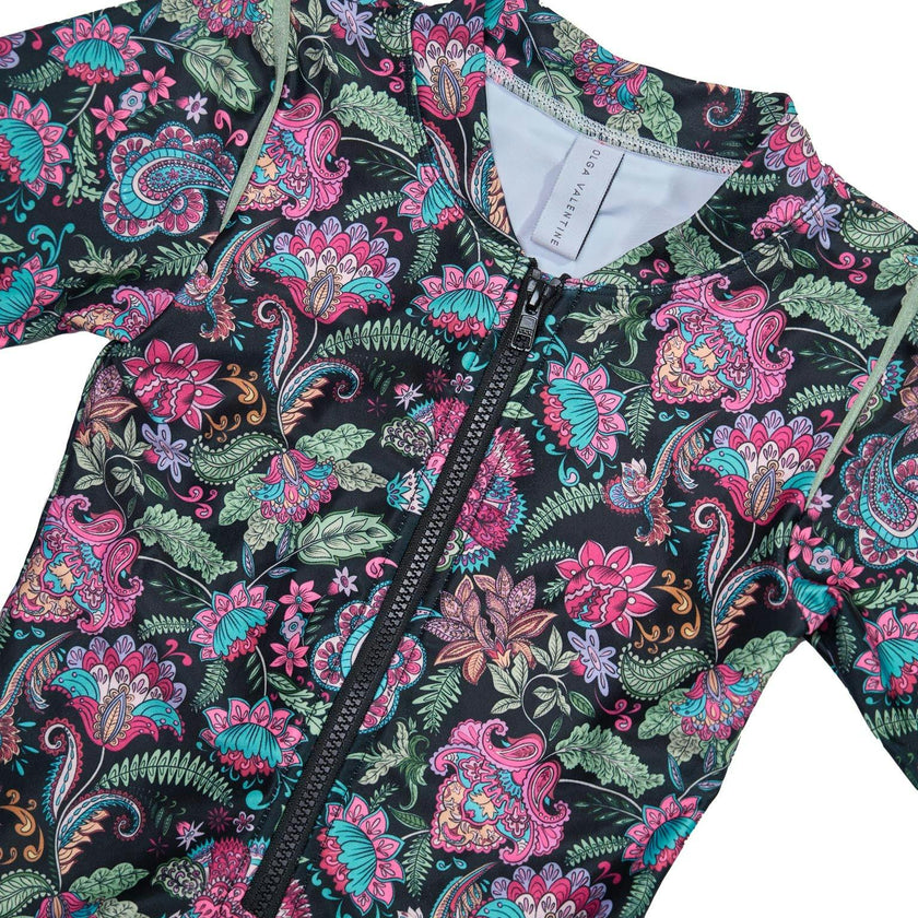 Girls Long Sleeve Swimsuit (Phoenix Print)