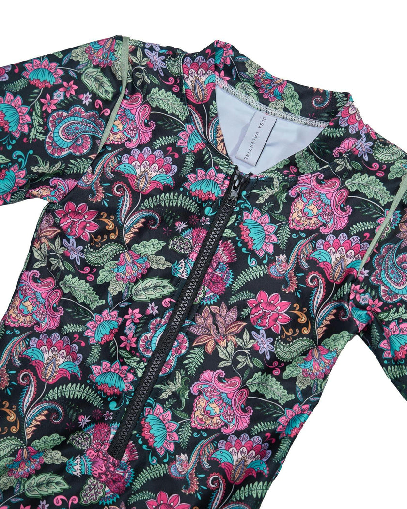Girls Long Sleeve Swimsuit (Phoenix Print)