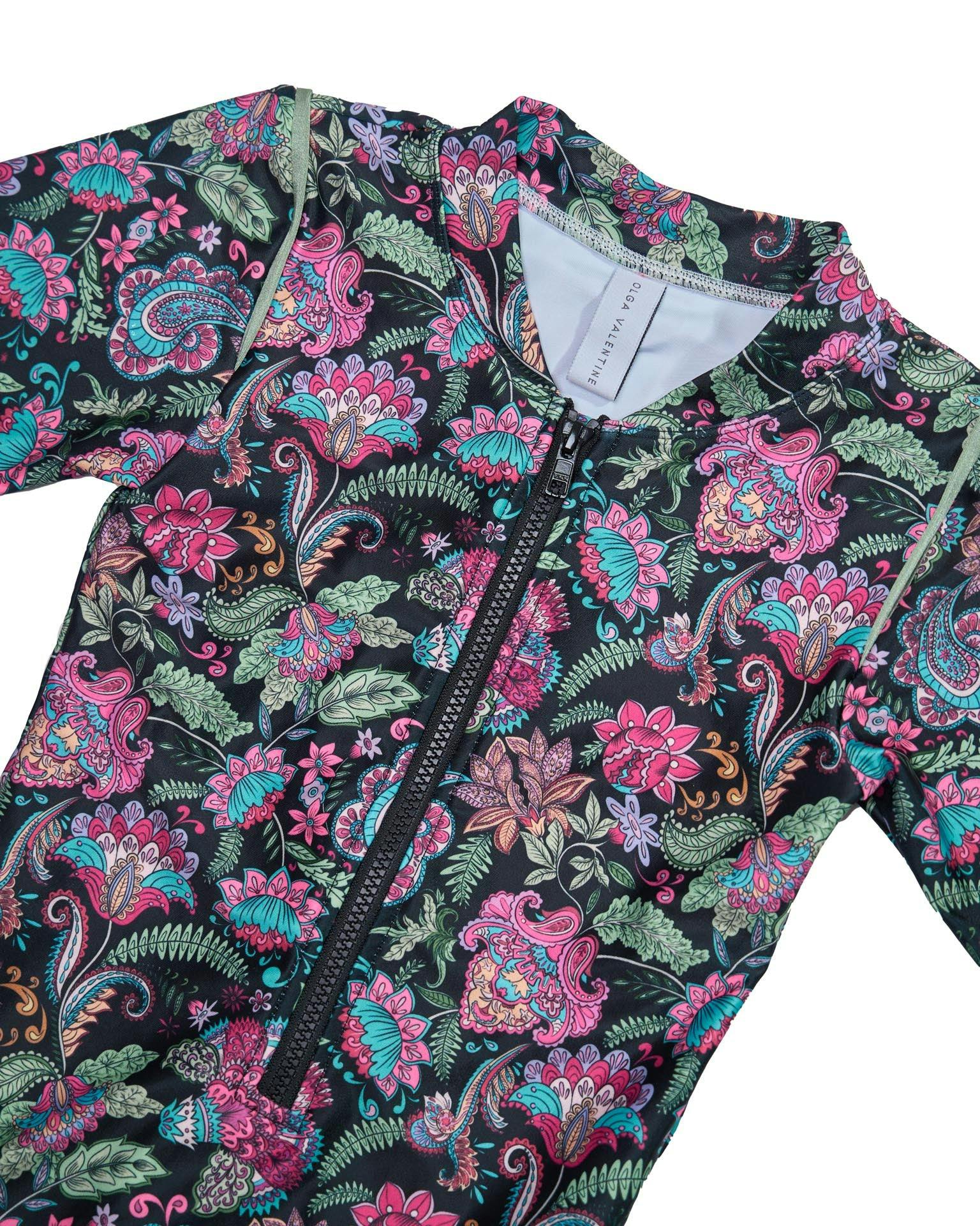 Girls Long Sleeve Swimsuit (Phoenix Print)