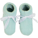 Lace Detail Knitted Booties in Sage Green (0-6mths)